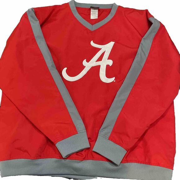 KA Apparel TEAM Alabama “A” Crimson Tide Red/Gray Windbreaker Pullover Mens LG - Picture 1 of 16